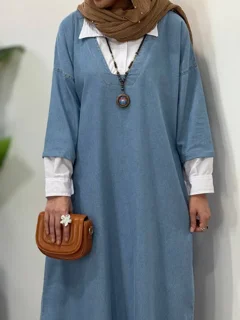 پیراهن مانتویی جین پاییزه پرستو